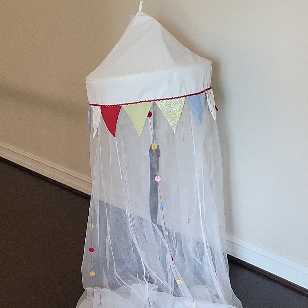 IKEA White Fabric with Lace Detail